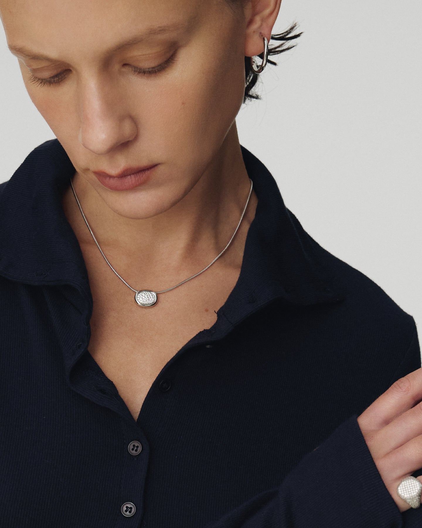 Numbering - Pave Oval Necklace #3805 product image 3 | TRAB K-Fashion Australia