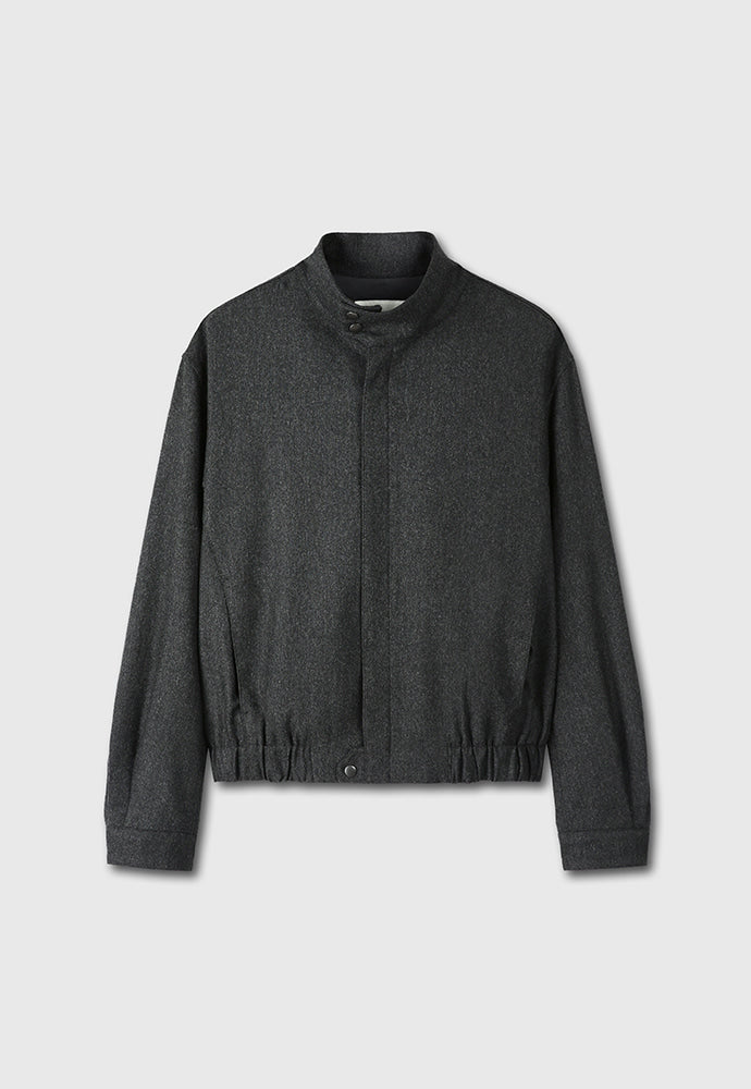 Tonywack - Wool And Cashmere High Collar Stud Blouson (Dark Grey) product image 7 | TRAB K-Fashion Australia