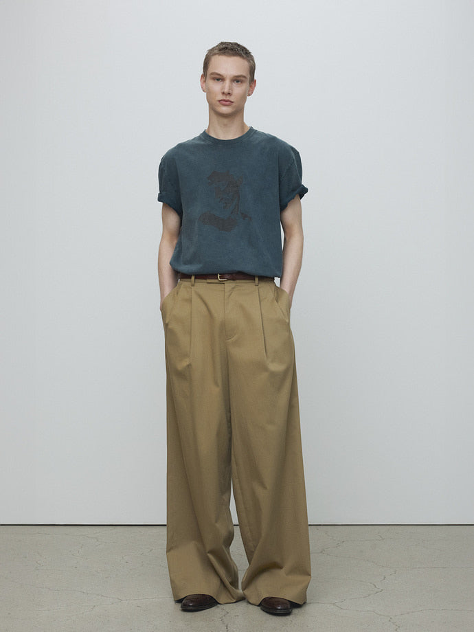 Tonywack - Portrait Garment Dyed T-Shirt (Faded Navy) product image 1 | TRAB K-Fashion Australia