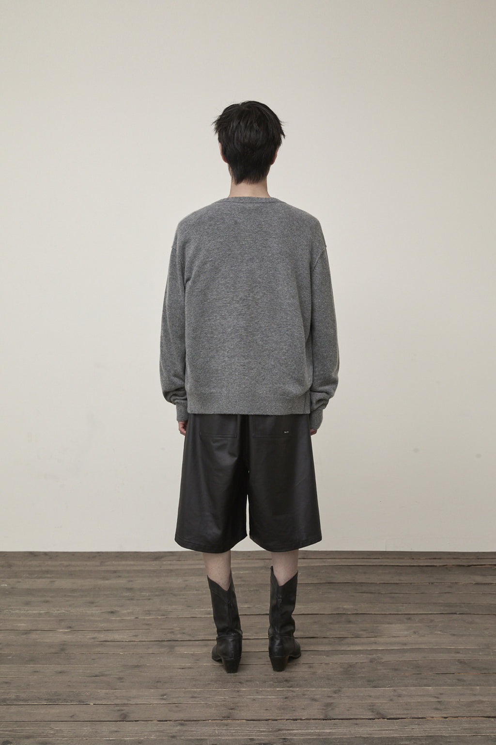 Matin Kim - Cashmere Blended Round Knit Cardigan (Grey) product image 12 | TRAB K-Fashion Australia