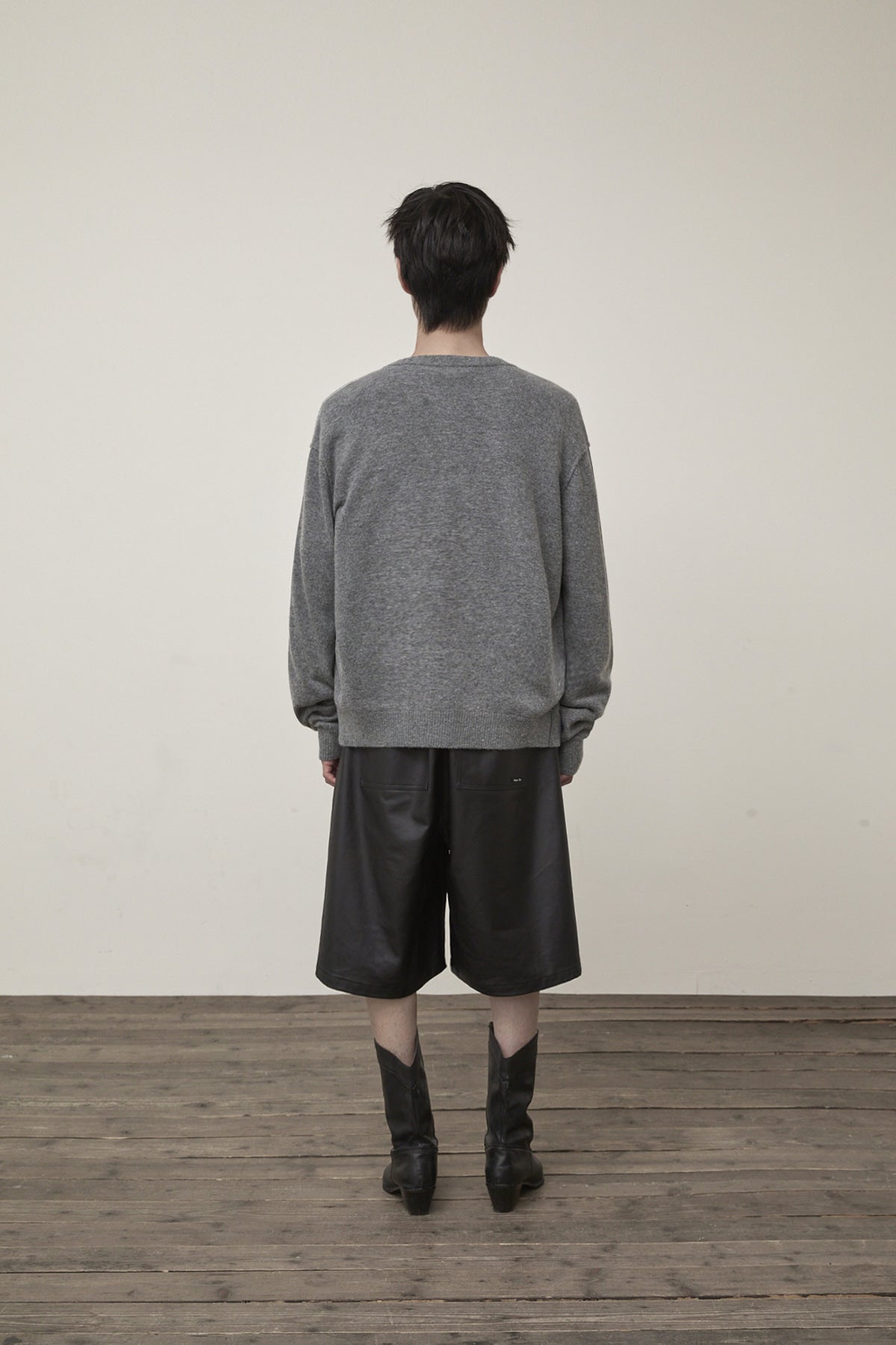 Matin Kim - Cashmere Blended Round Knit Cardigan (Grey) product image 12 | TRAB K-Fashion Australia