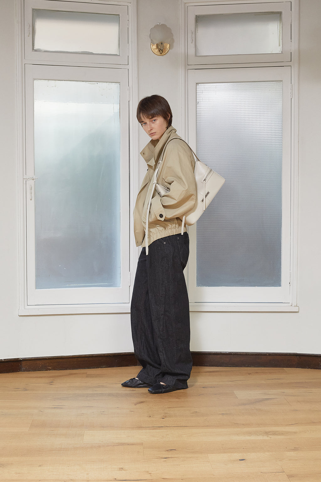 Matin Kim - Trench Bomber Jumper (Beige) product image 10 | TRAB K-Fashion Australia