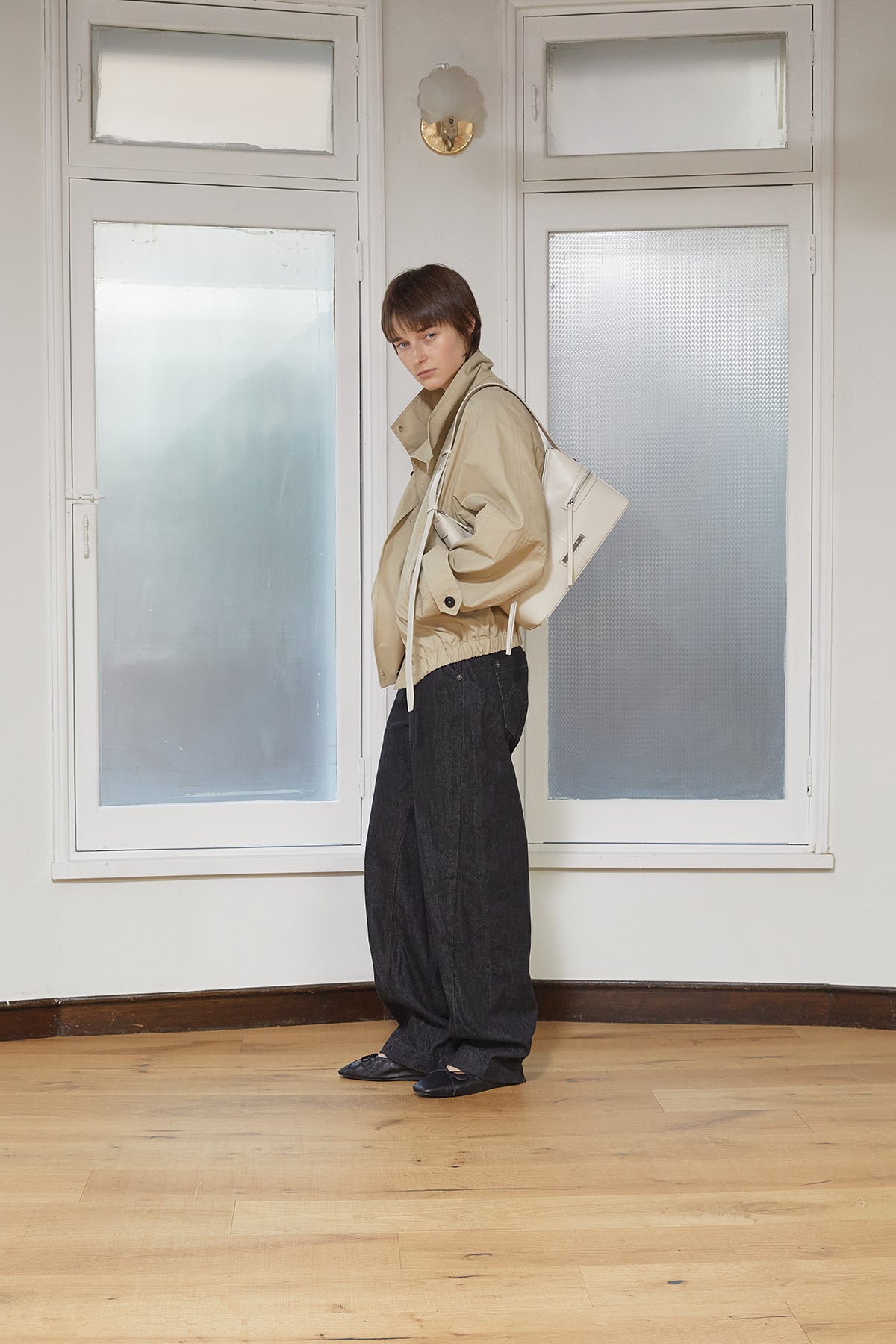 Matin Kim - Trench Bomber Jumper (Beige) product image 10 | TRAB K-Fashion Australia