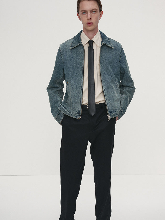 Tonywack - Denim Zippered Jacket (Washed Mid Blue) product image 3 | TRAB K-Fashion Australia