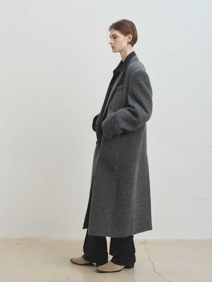 Tonywack - Textured Wool And Alpaca Double-Breasted Coat (Grey) product image 4 | TRAB K-Fashion Australia