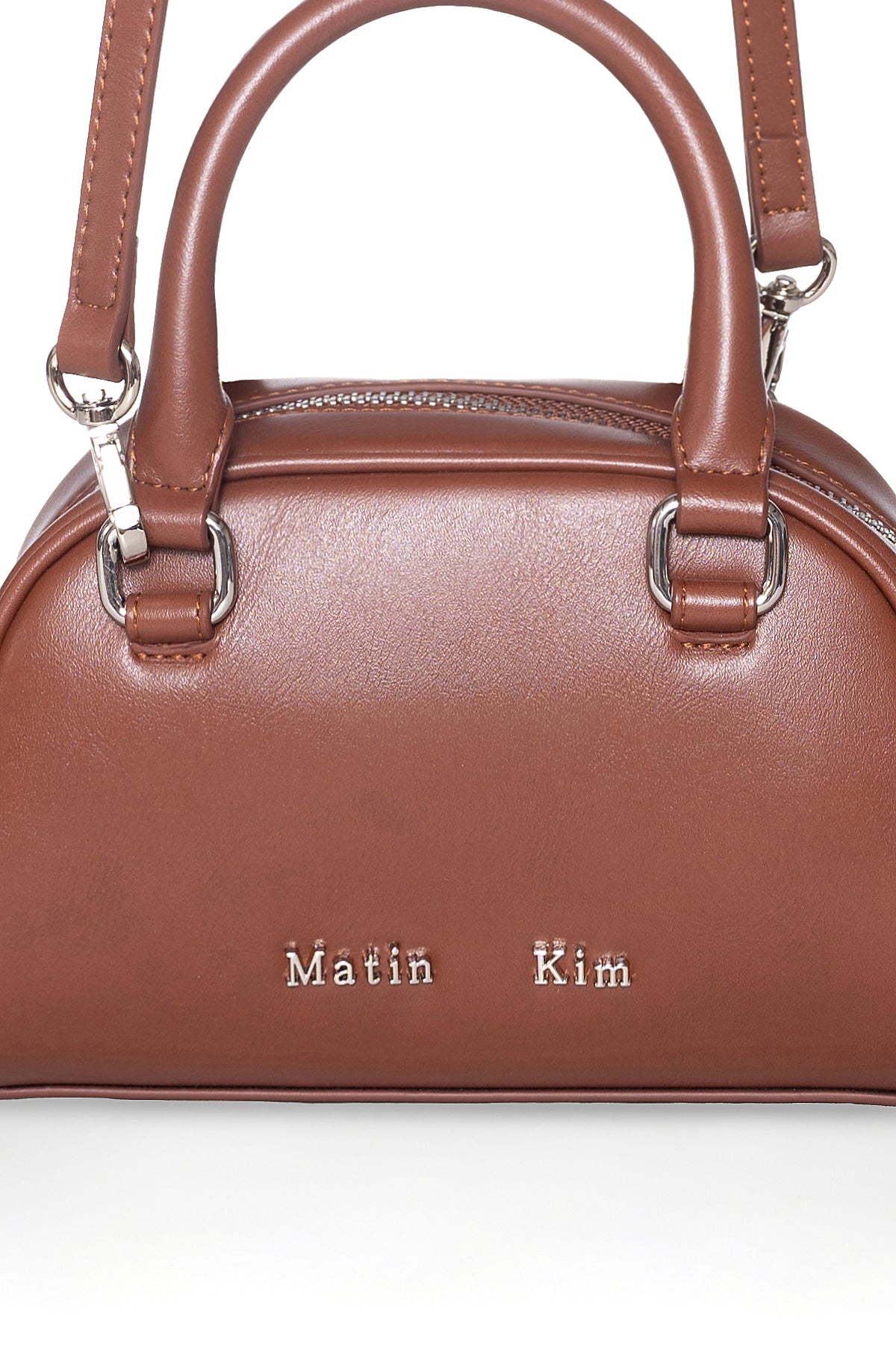 Matin Kim - Halfmoon Baby Bowling Bag (Brown) product image 3 | TRAB K-Fashion Australia