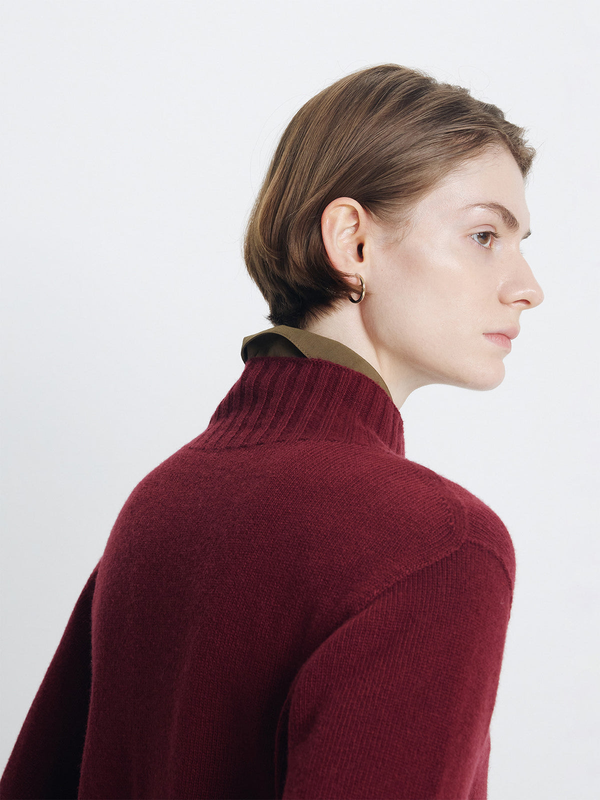 Tonywack - Wool Blend Oversiezed Turtleneck (Burgundy) product image 1 | TRAB K-Fashion Australia