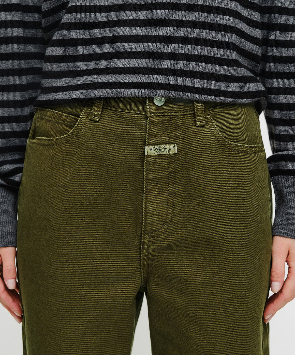 Marithe & Francois Girbaud - [Pre-order – Ships 12 Oct] Straight Denim Pants (Olive) product image 2 | TRAB K-Fashion Australia