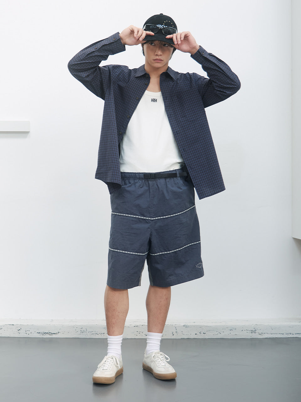 Kijun - Soft Check Shirt (Navy) product image 4 | TRAB K-Fashion Australia