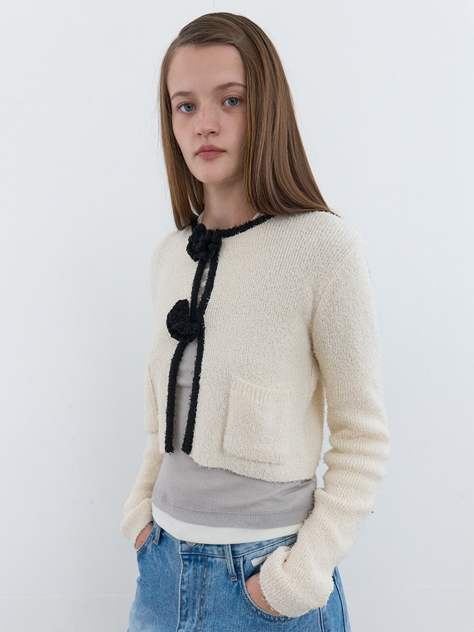 Kijun - Crochet Knit Jacket (Ivory) product image 4 | TRAB K-Fashion Australia
