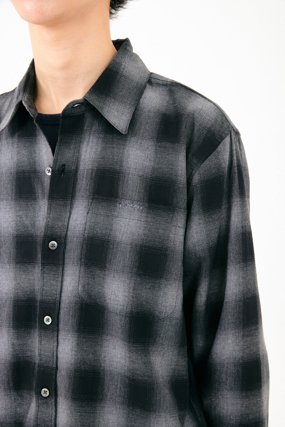 Hatchingroom - Regular Shirt Ombre Check (Charcoal) product image 11 | TRAB K-Fashion Australia