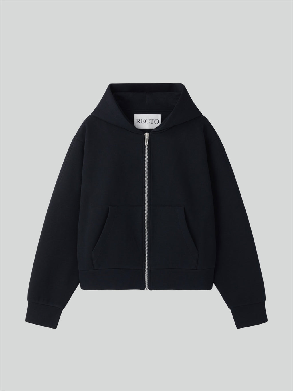 Recto - Logo Detail Hoodie Zip-Up (Black) product image 1 | TRAB K-Fashion Australia