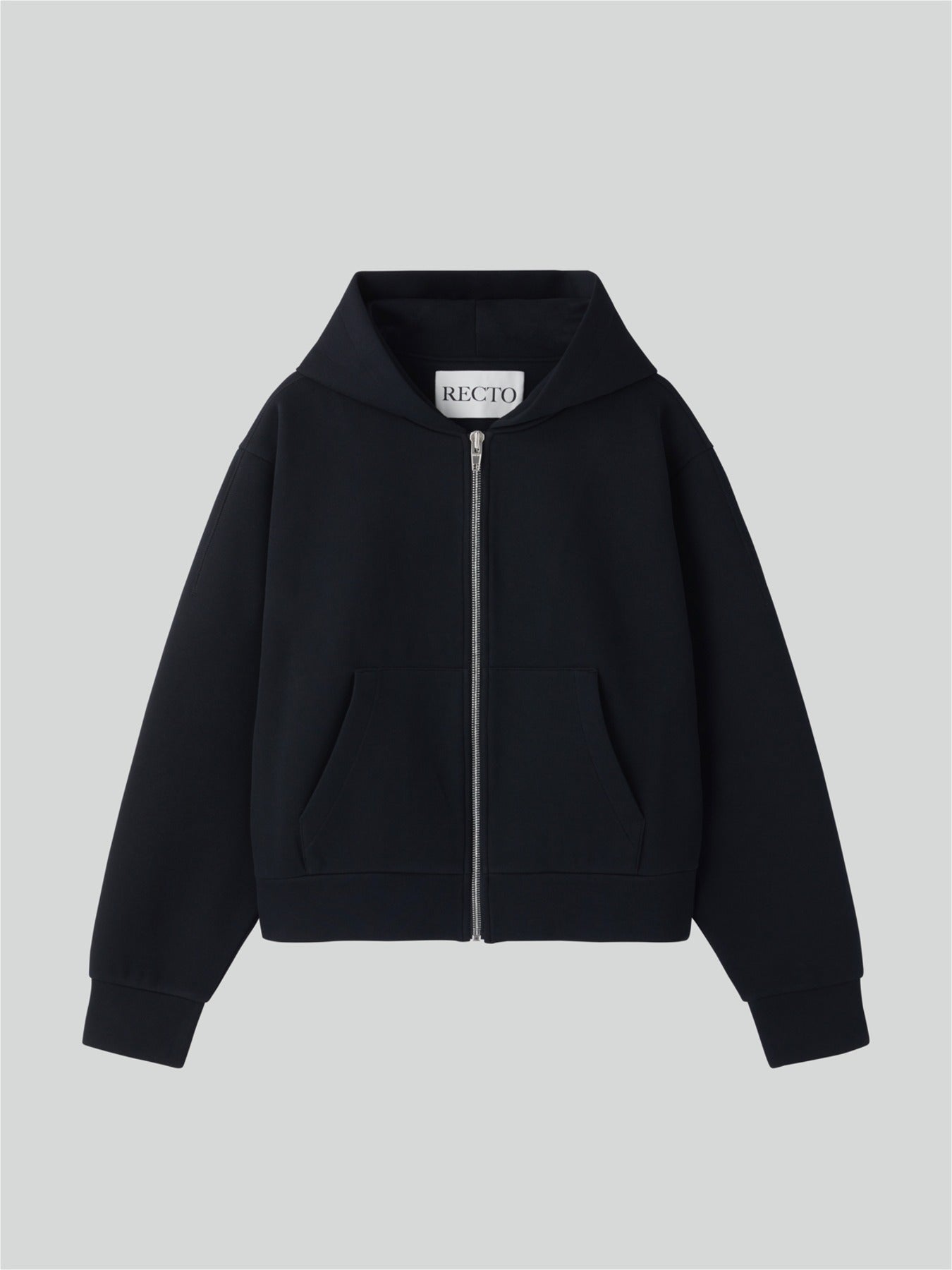 Recto - Logo Detail Hoodie Zip-Up (Black) product image 1 | TRAB K-Fashion Australia