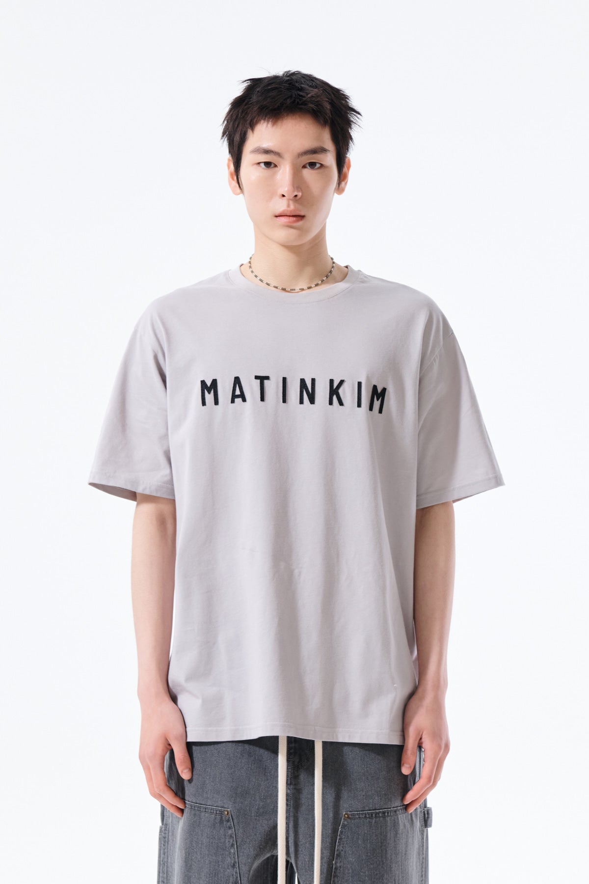 Matin Kim - Applique Felt Logo Top (Grey) product image 10 | TRAB K-Fashion Australia