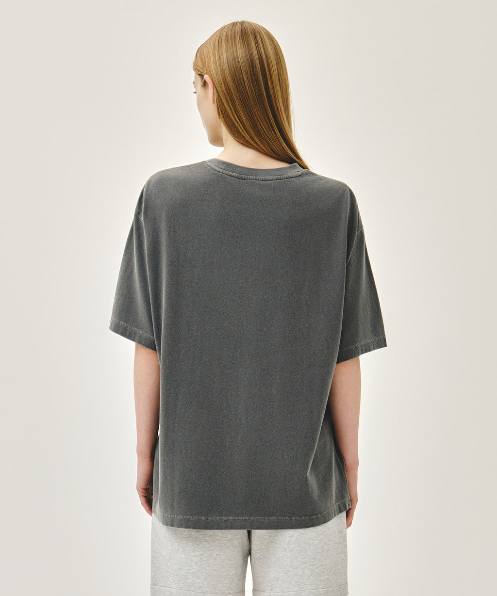 Marithe & Francois Girbaud - Outline Classic Logo Dyeing Oversized Tee (Charcoal) product image 3 | TRAB K-Fashion Australia