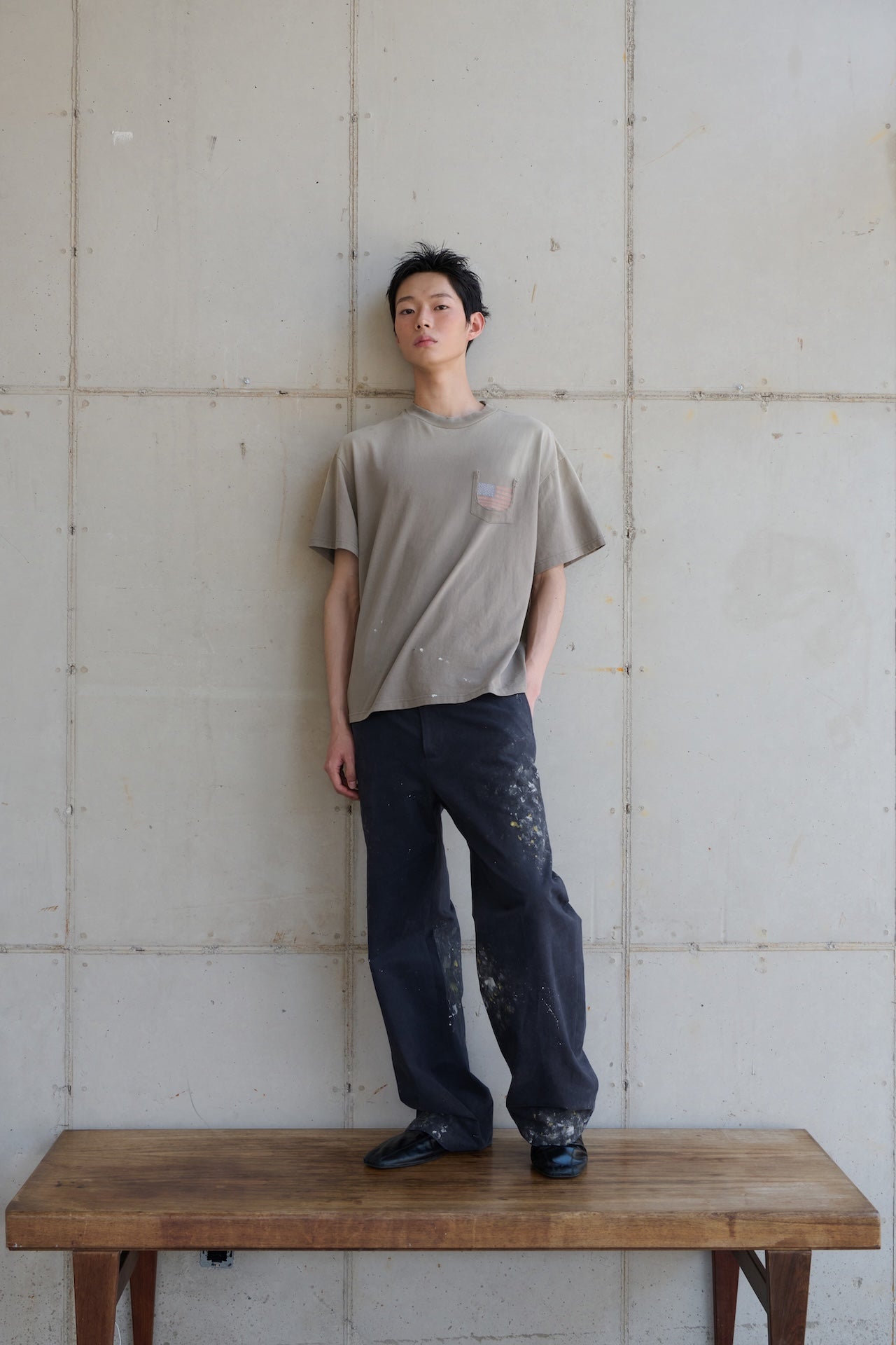 STU - Usa Flag T-shirt (Beige) product image 8 | TRAB K-Fashion Australia