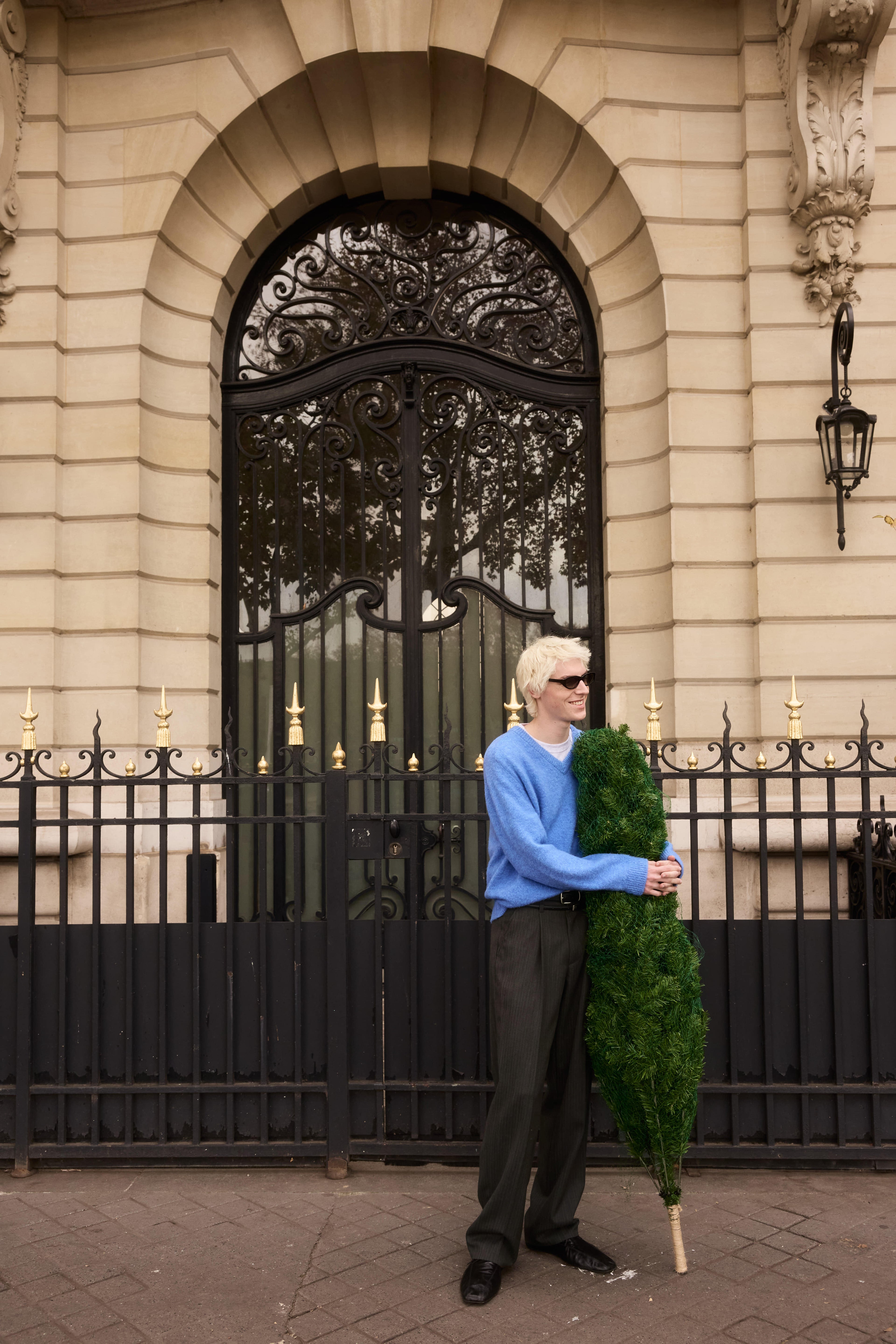 STU - Boucle V-Neck Knit In Azure (Blue) product image 5 | TRAB K-Fashion Australia