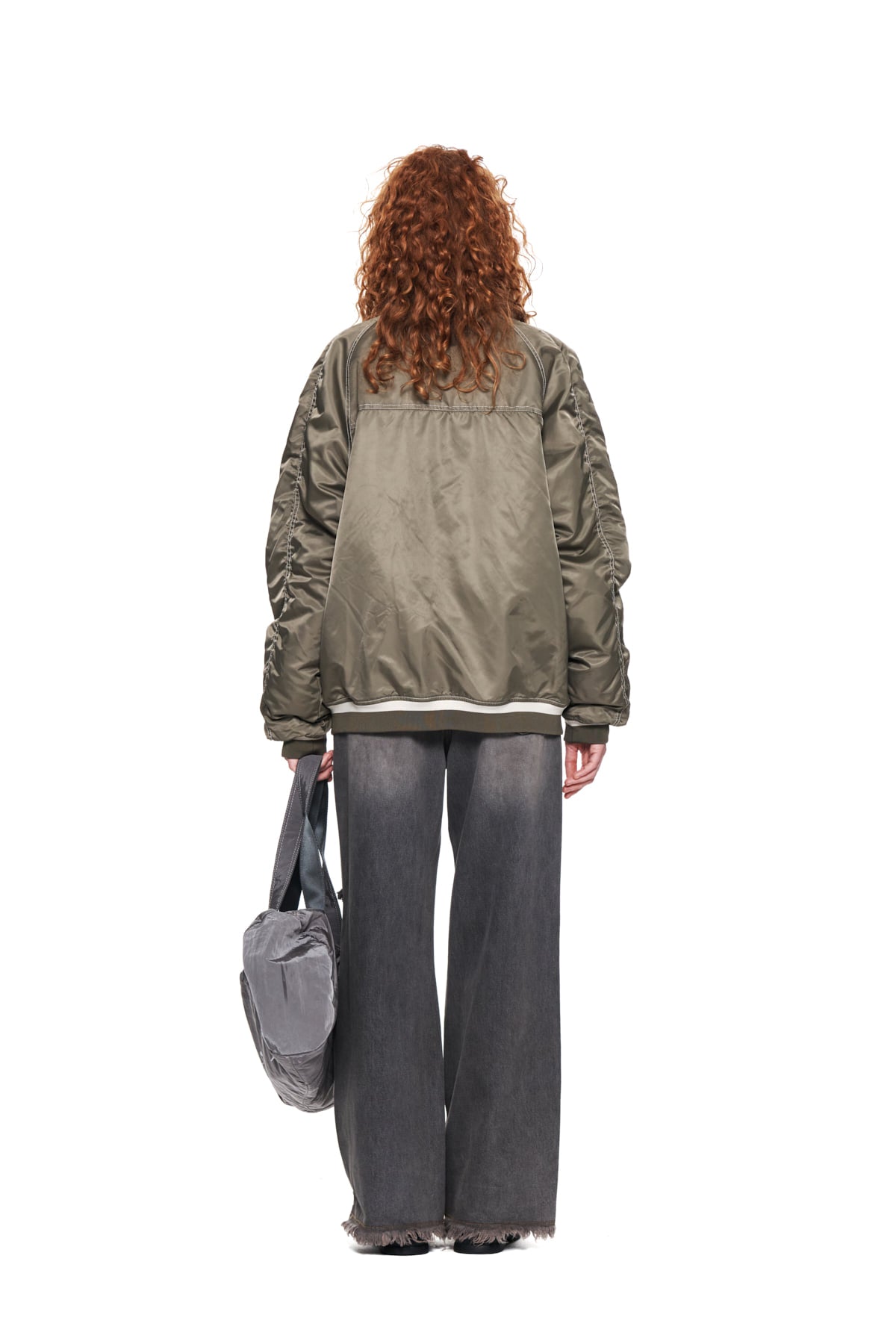 Matin Kim - Raglan Stitch Varsity Jumper (Khaki) product image 7 | TRAB K-Fashion Australia