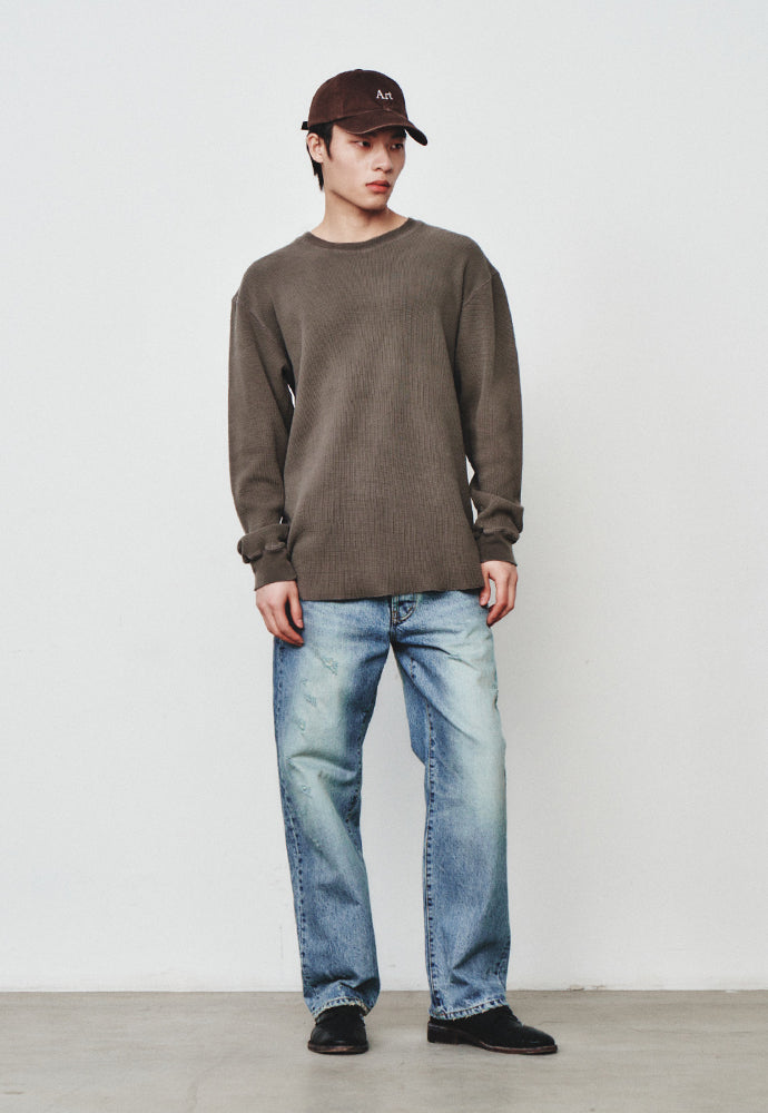Art if acts - Garment Dyed Waffle Sleeve (Mud Brown) product image 6 | TRAB K-Fashion Australia