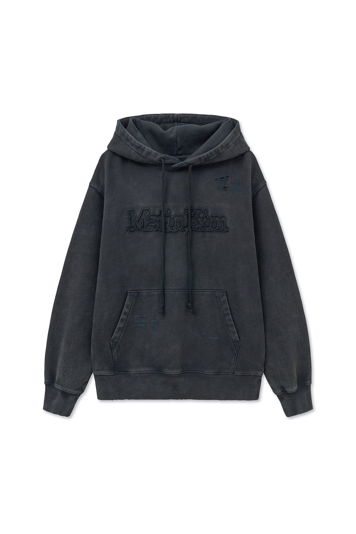 Matin Kim - Vintage Color Dying Logo Hoody (Charcoal) product image 1 | TRAB K-Fashion Australia