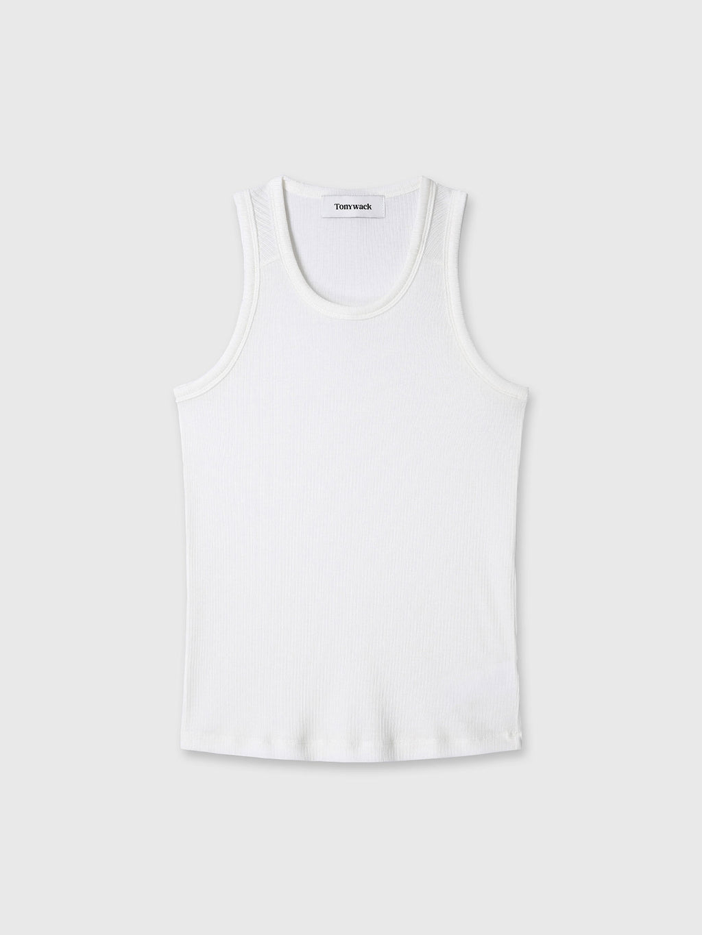 Tonywack - Silk Lyocell Rib Tank Top Japanese Fabric (White) product image 7 | TRAB K-Fashion Australia