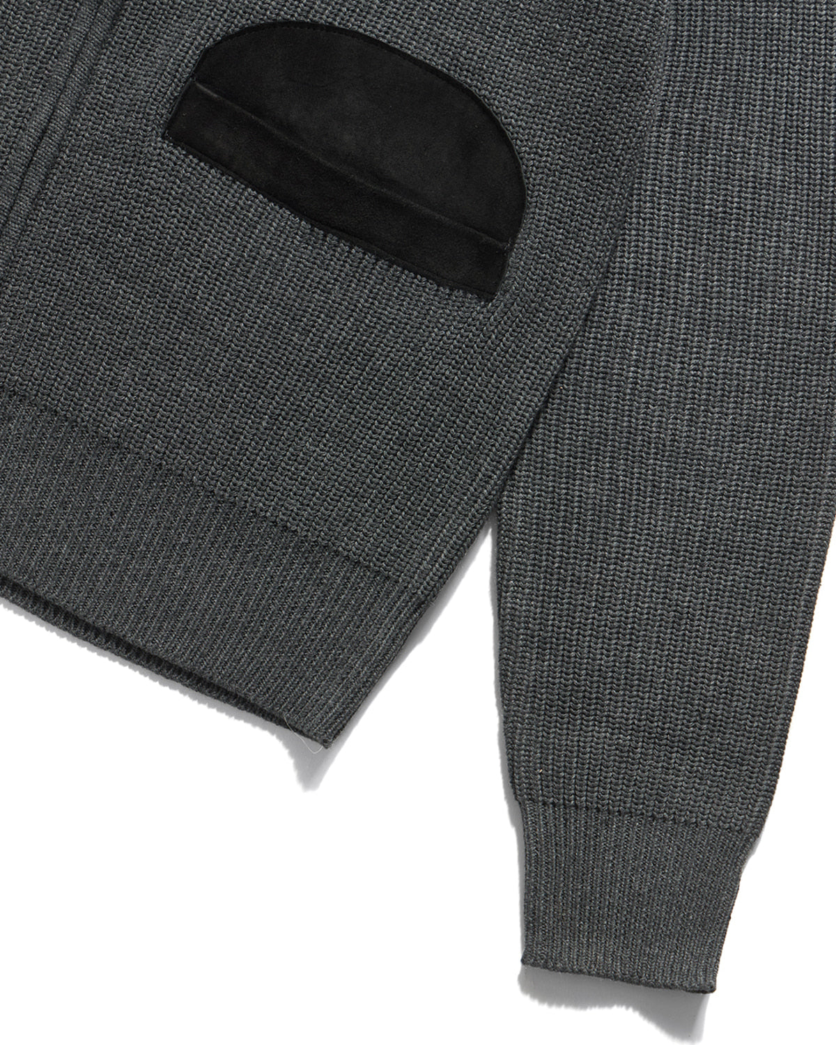 Eastlogue - Leather Patch Drivers Zip-up Knit (Melange Grey) product image 4 | TRAB K-Fashion Australia