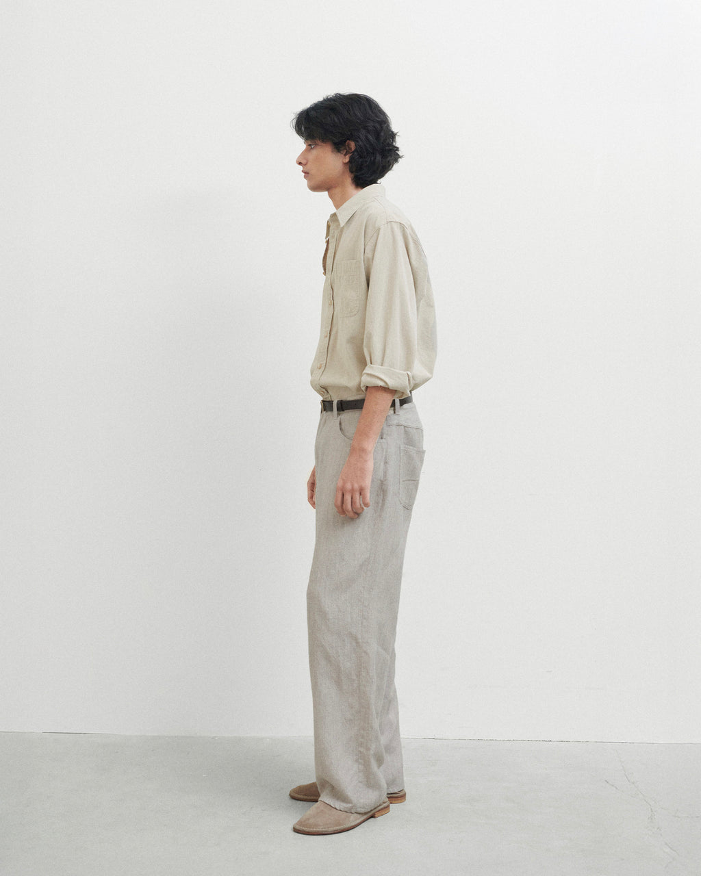 Brownyard - Boiled Wool Twill Pants (Stone) product image 2 | TRAB K-Fashion Australia