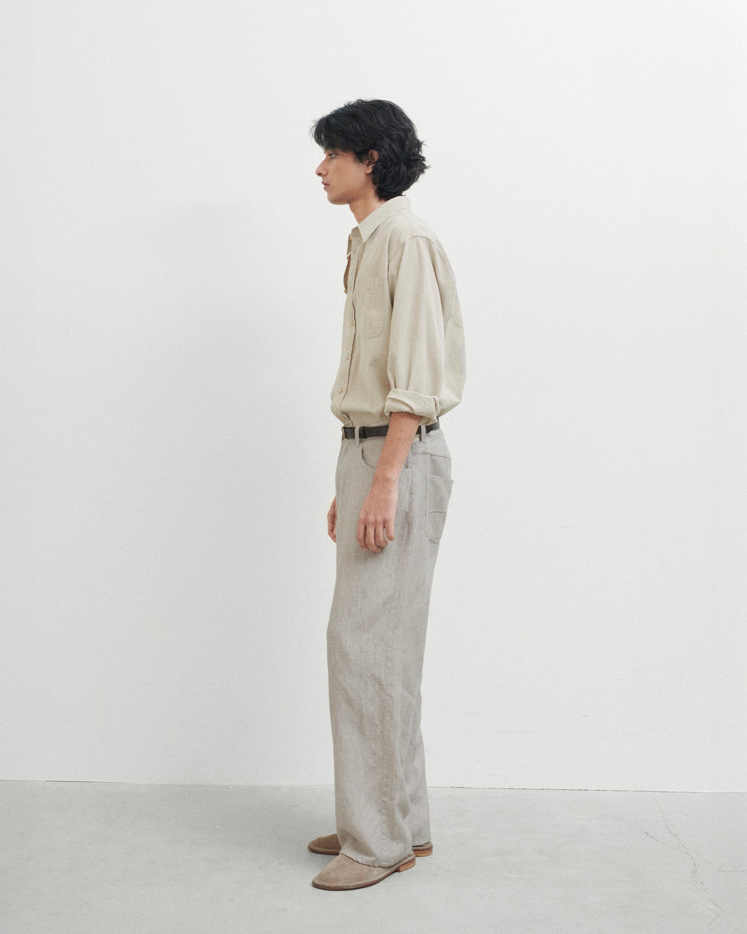Brownyard - Boiled Wool Twill Pants (Stone) product image 2 | TRAB K-Fashion Australia