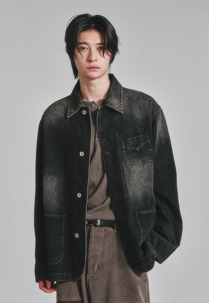 Art if acts - Denim Western Coverall Jacket (Used Black) product image 1 | TRAB K-Fashion Australia
