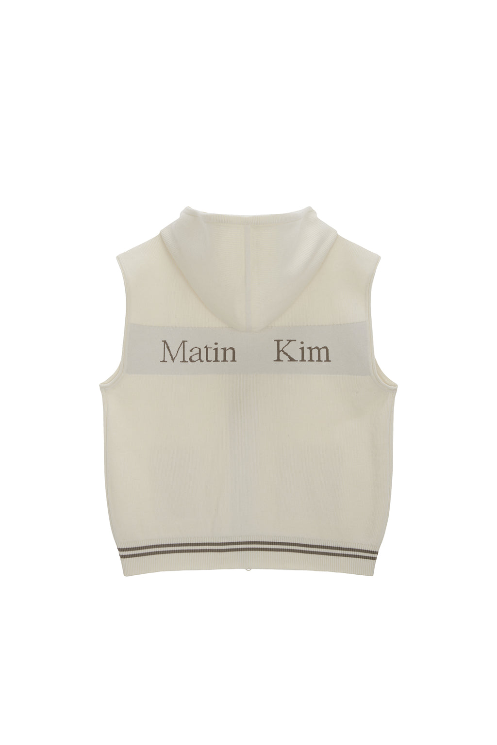 Matin Kim - Hoody Logo Knit Vest (Ivory) product image 1 | TRAB K-Fashion Australia