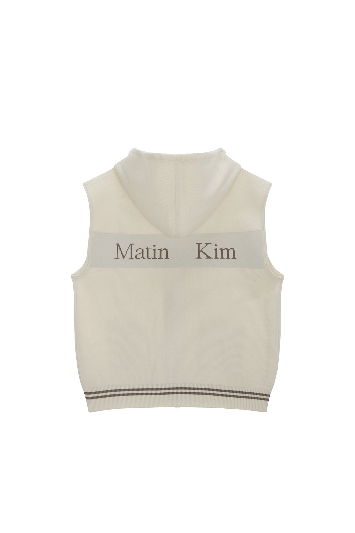 Matin Kim - Hoody Logo Knit Vest (Ivory) product image 1 | TRAB K-Fashion Australia