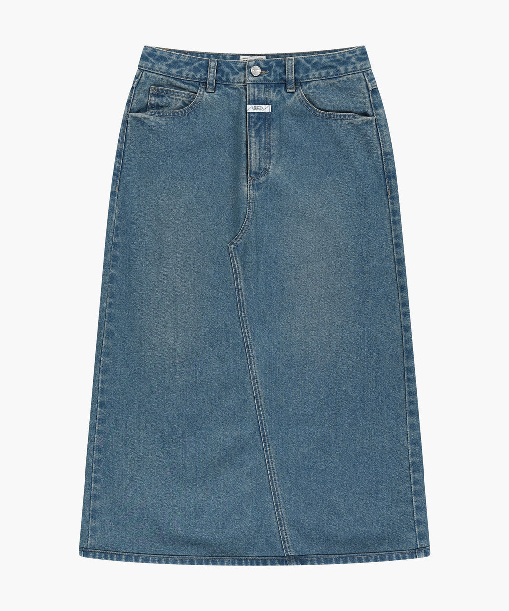 Marithe & Francois Girbaud - [Pre-order – Ships 19 Oct] Maxi Denim Skirt (Blue) product image 6 | TRAB K-Fashion Australia
