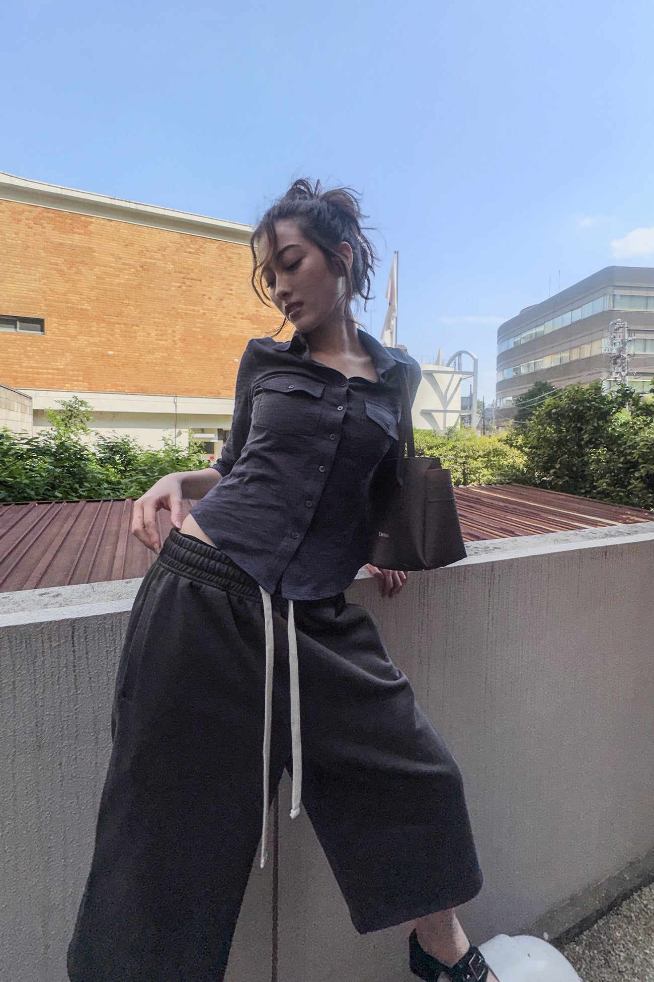 Deinet - Button Collar T-Shirt (Charcoal) product image 8 | TRAB K-Fashion Australia