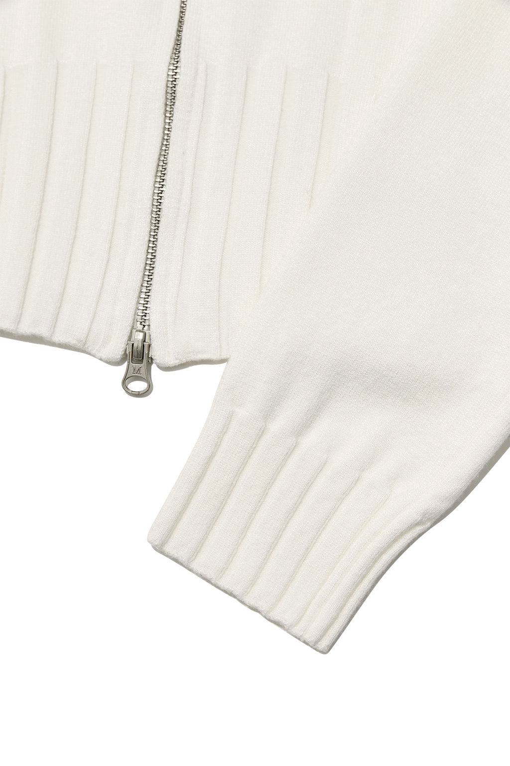 Matin Kim - Round Neck Zip Up Crop Cardigan (Ivory) product image 4 | TRAB K-Fashion Australia