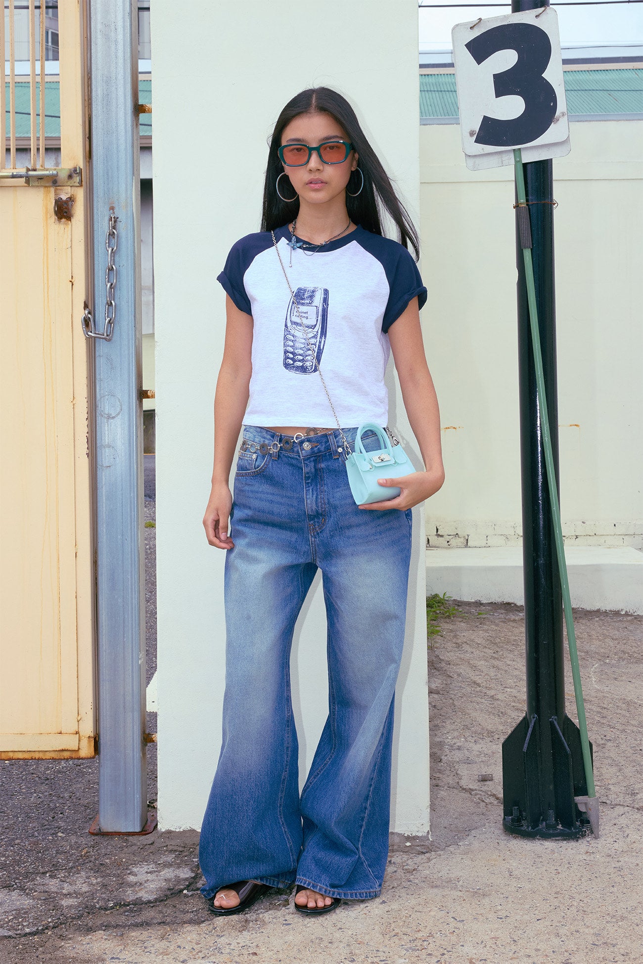 Deinet - Raglan Slim T-Shirt (Melange White) product image 1 | TRAB K-Fashion Australia
