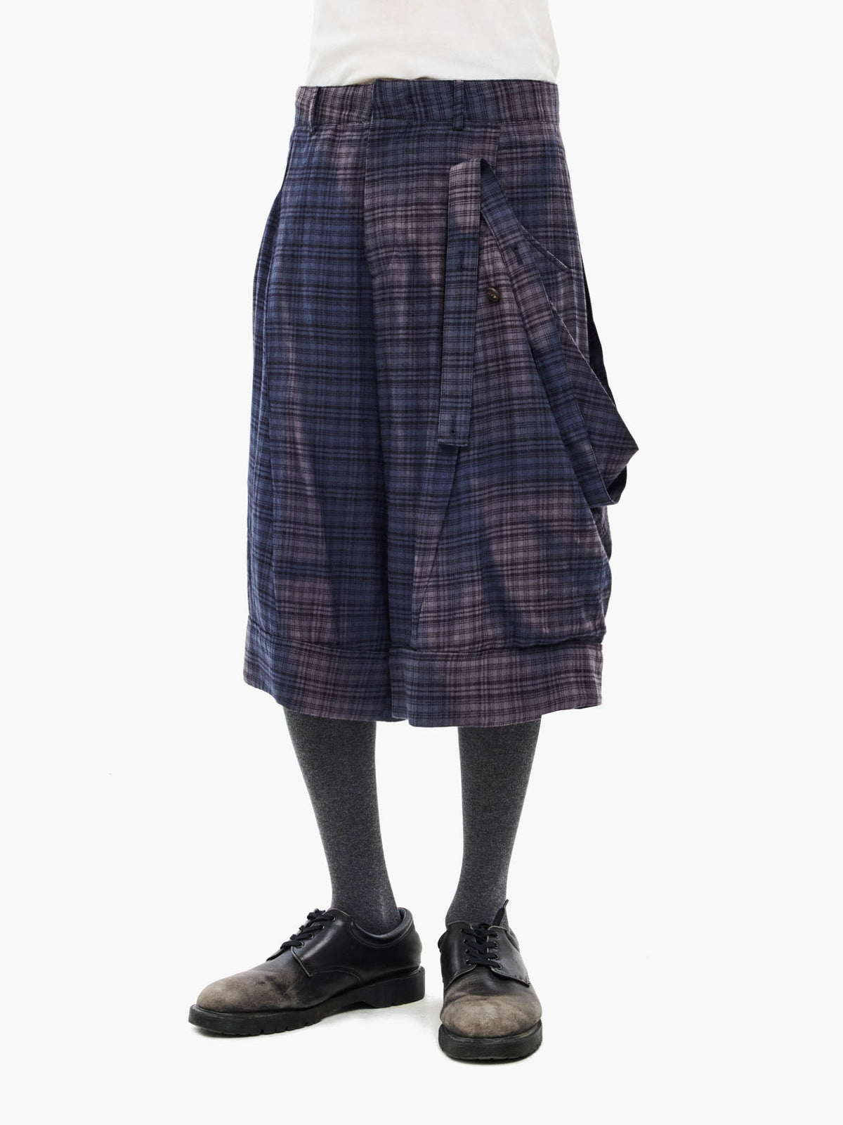 Jiyong Kim - Sun-Bleached Layered Strap Half Trousers (Navy) product image 2 | TRAB K-Fashion Australia