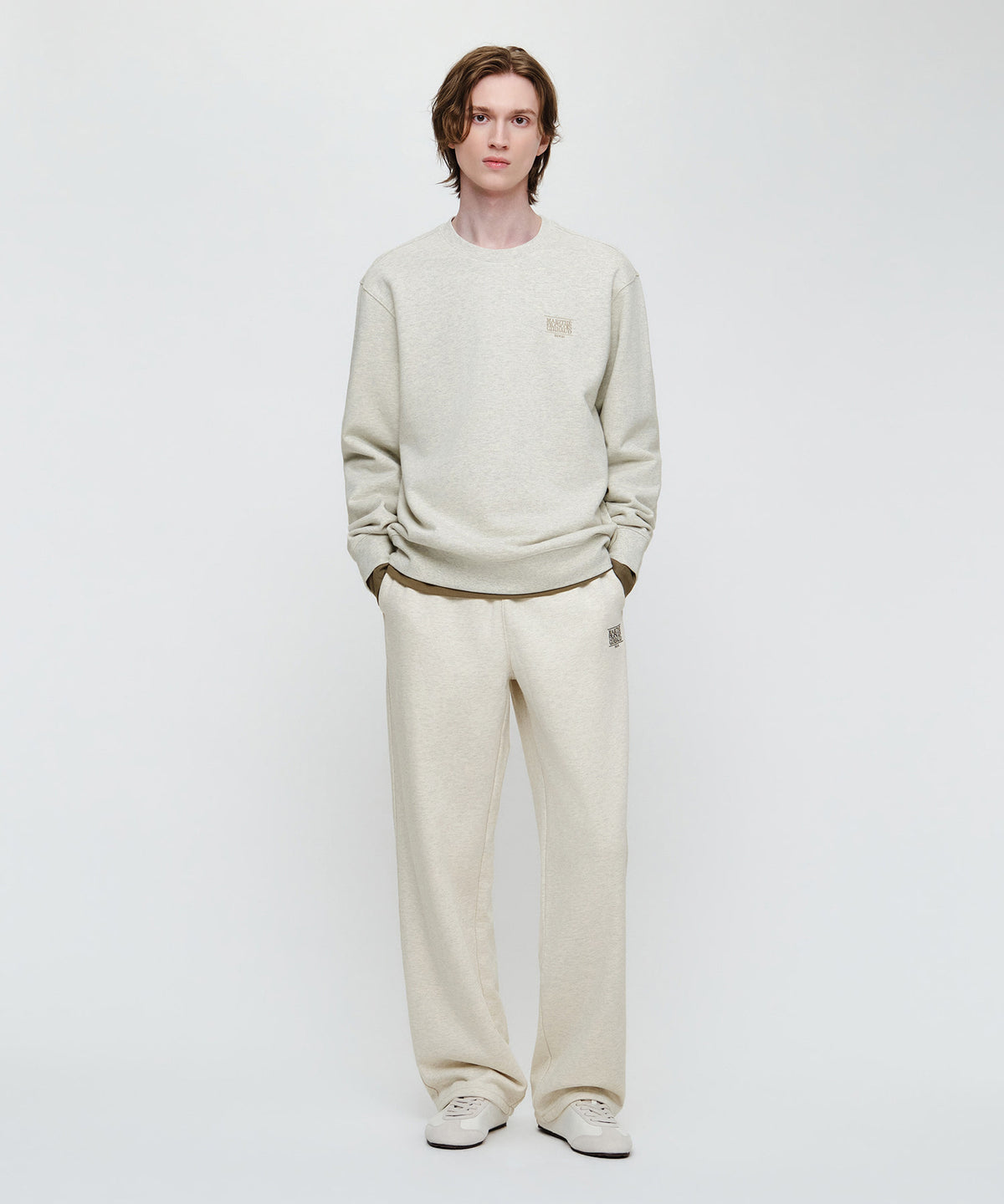 Marithe & Francois Girbaud - Classic Logo Sweat Pants (Oatmeal) product image 3 | TRAB K-Fashion Australia