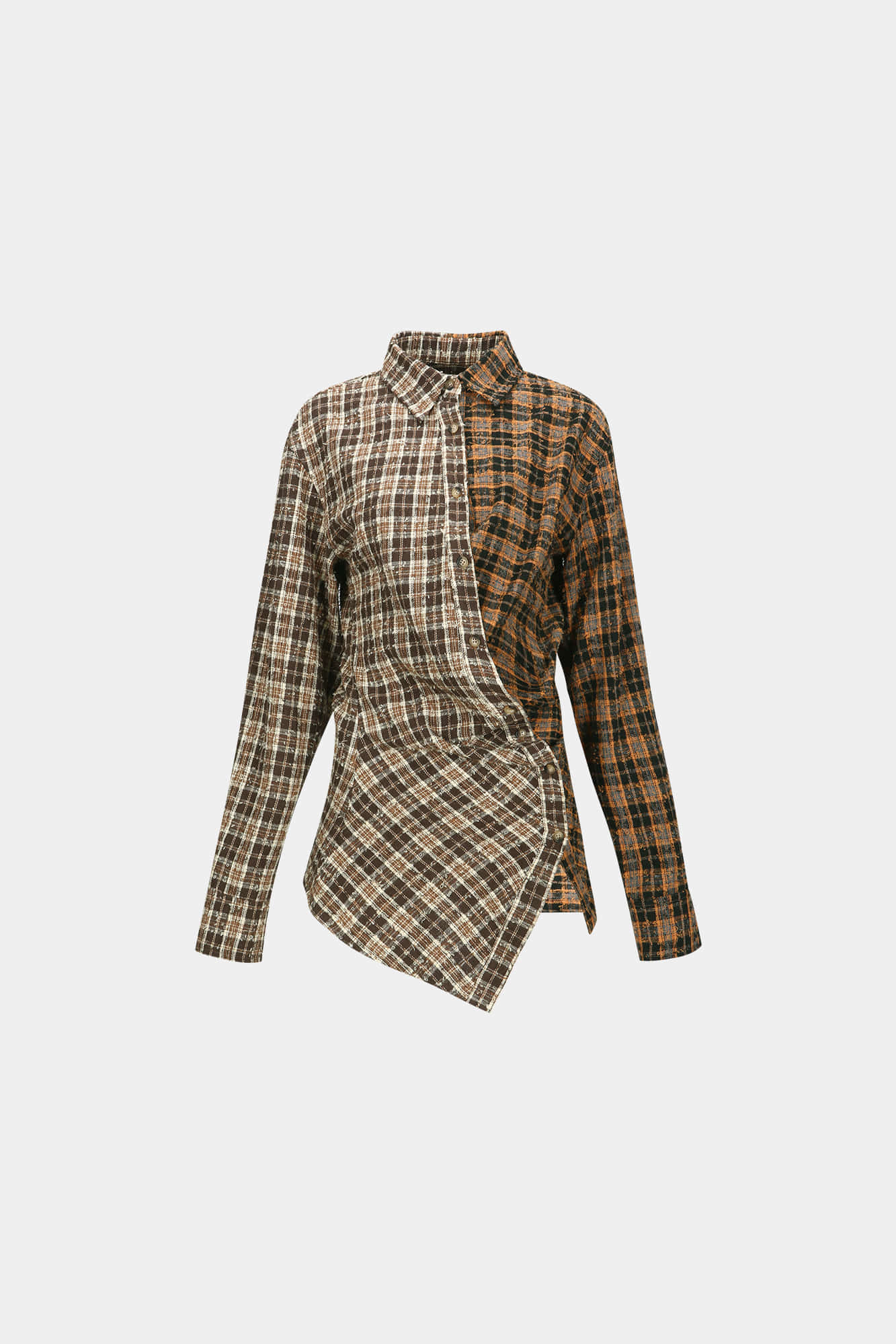 Andersson Bell - Twist Check Shirts (Brown) product image 8 | TRAB K-Fashion Australia