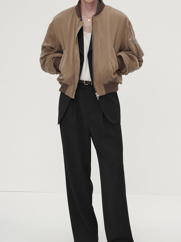 Tonywack - Wool Twill Pleated Wide Trousers (Black) product image 5 | TRAB K-Fashion Australia