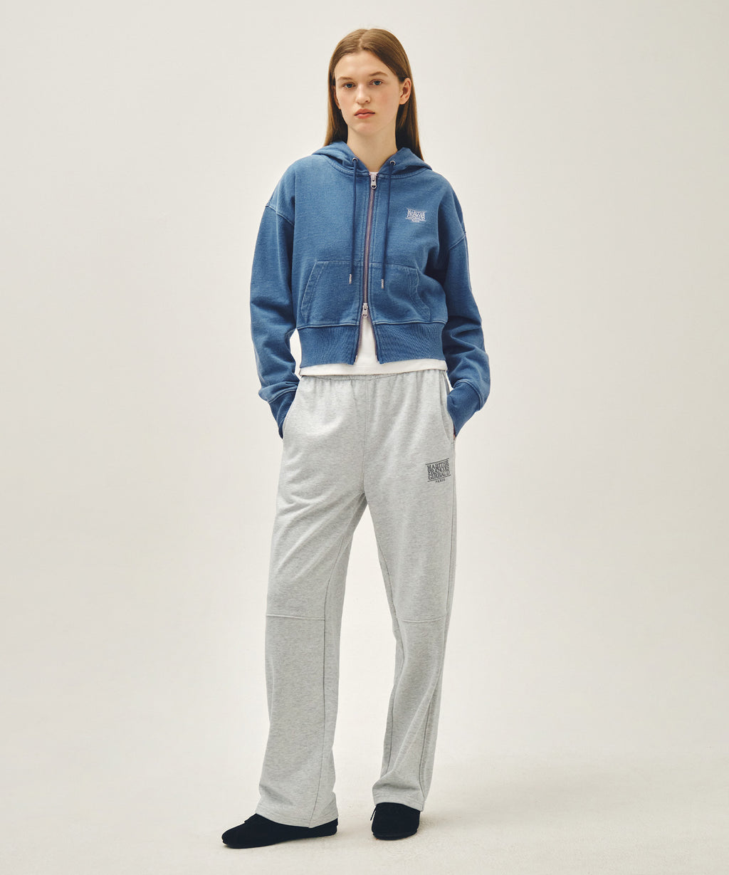 Marithe & Francois Girbaud - Back Classic Logo Crop Hoodie Zipup (Blue) product image 5 | TRAB K-Fashion Australia