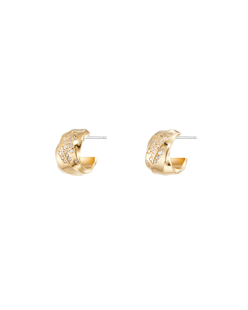 Numbering - Pave Sculpted Wave Hoop Earrings #3124 product image 7 | TRAB K-Fashion Australia