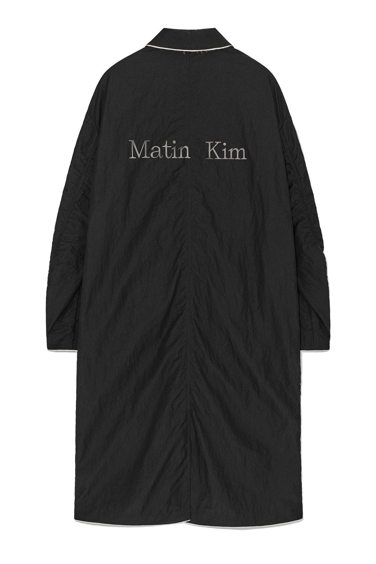 Matin Kim - Back Logo Point Nylon Long Coat (Black) product image 2 | TRAB K-Fashion Australia