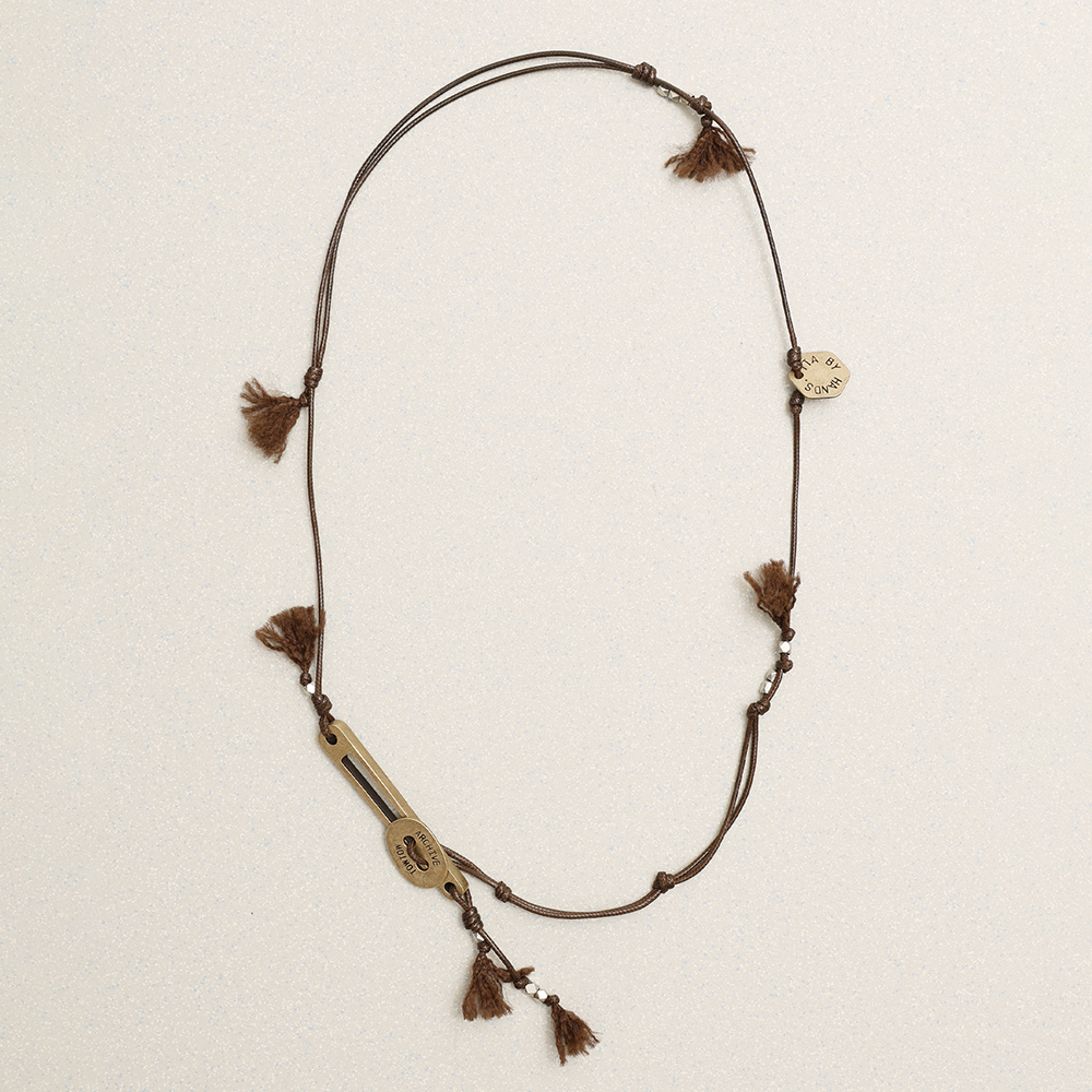 Towtow Archive - [Pre-Order – Ships March 26] Hand Twist Button Stick Necklace Bronze (OC) product image 1 | TRAB K-Fashion Australia