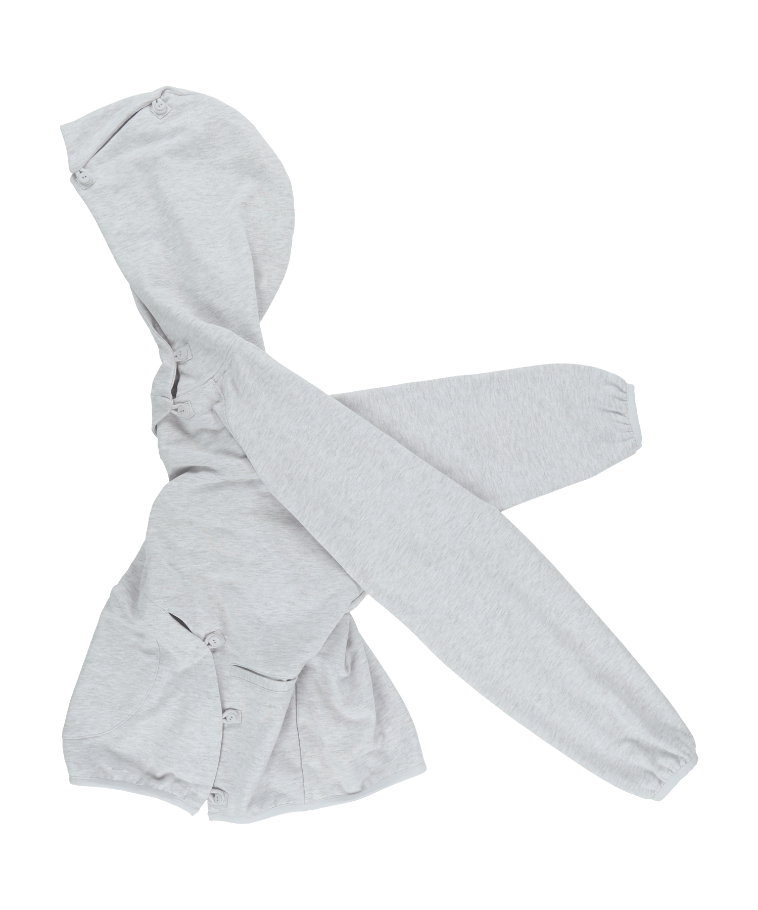 San San Gear - Button Hoodie (White Melange) product image 7 | TRAB K-Fashion Australia