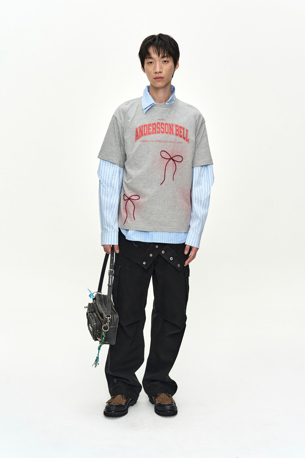 Andersson Bell - Ribbon Embroidery Spray T-Shirt (Melange Grey) product image 3 | TRAB K-Fashion Australia