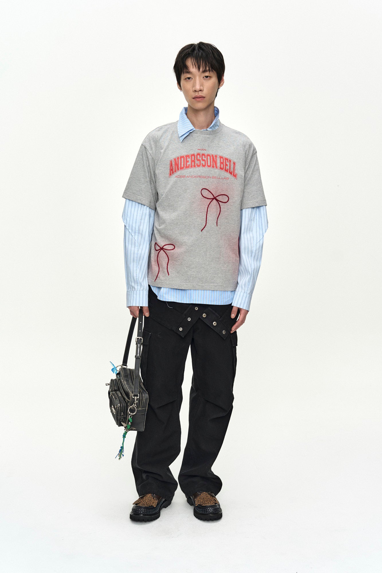 Andersson Bell - Ribbon Embroidery Spray T-Shirt (Melange Grey) product image 3 | TRAB K-Fashion Australia