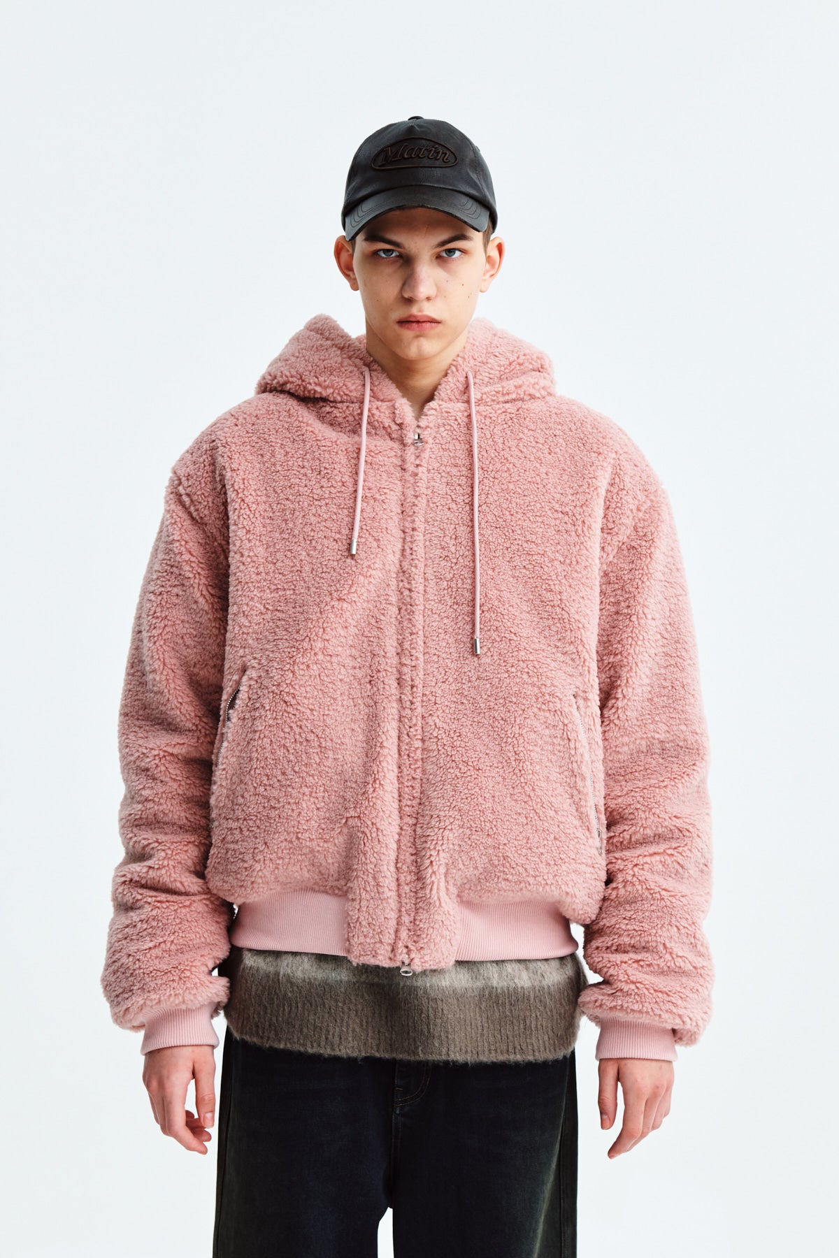 Matin Kim - Logo Point Fleece Hoody Jumper (Pink) product image 5 | TRAB K-Fashion Australia