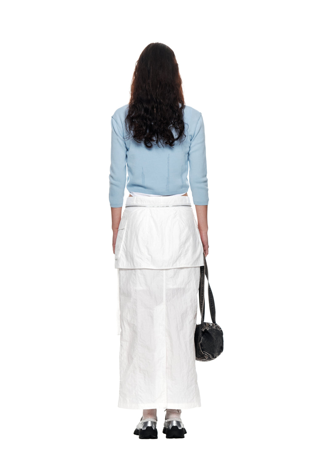 Matin Kim - Three Quarter Sleeve Round Cardigan (Sky) product image 7 | TRAB K-Fashion Australia