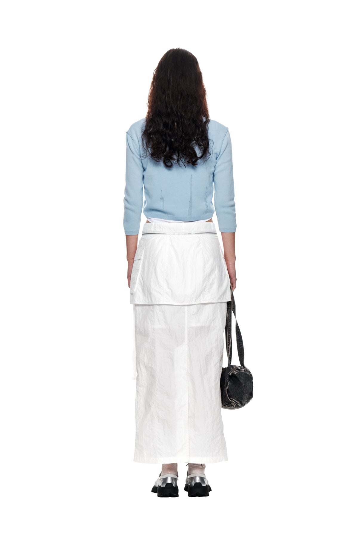 Matin Kim - Three Quarter Sleeve Round Cardigan (Sky) product image 7 | TRAB K-Fashion Australia