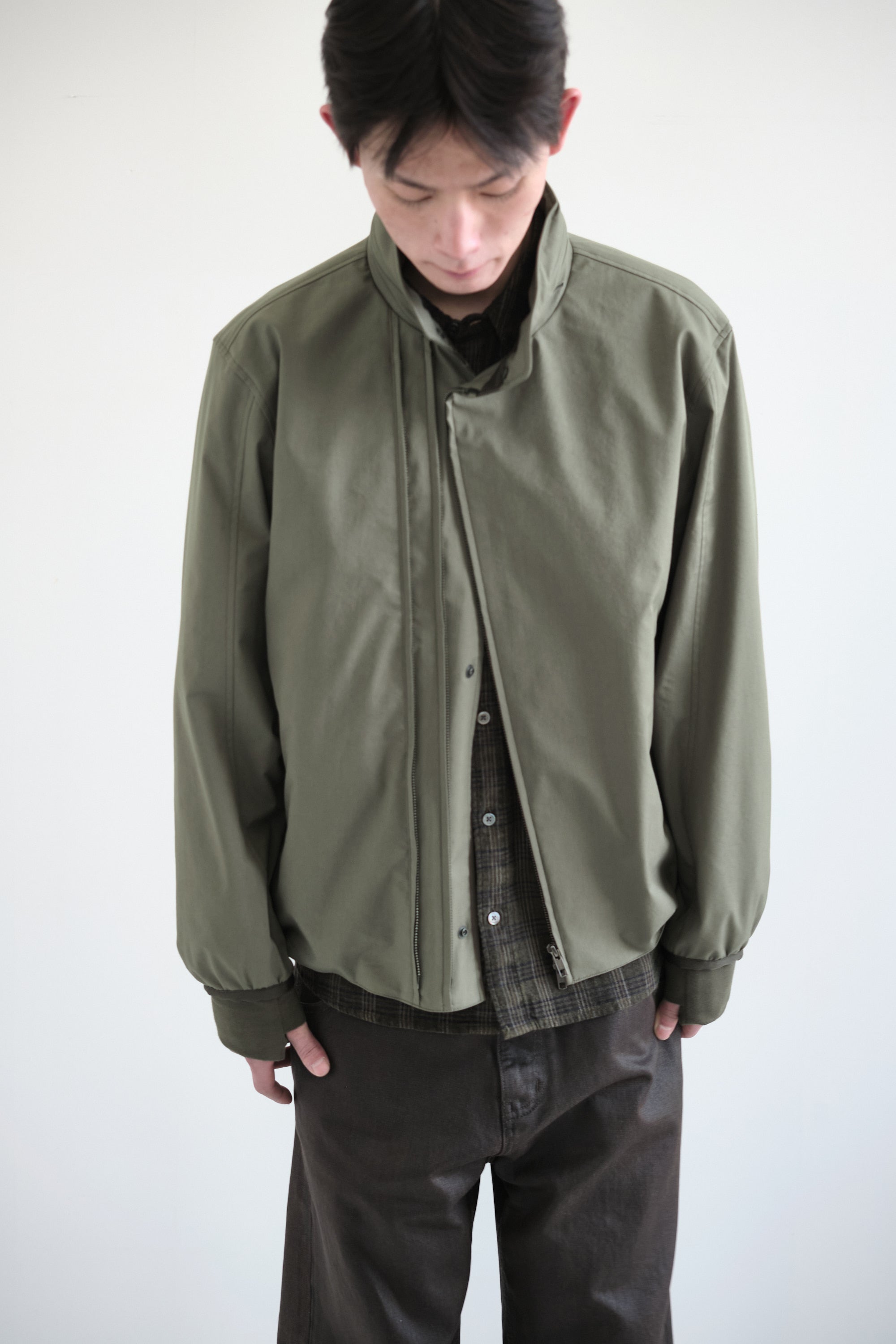 Hatchingroom - Diagonal Zip Jacket V2 (Olive) product image 9 | TRAB K-Fashion Australia